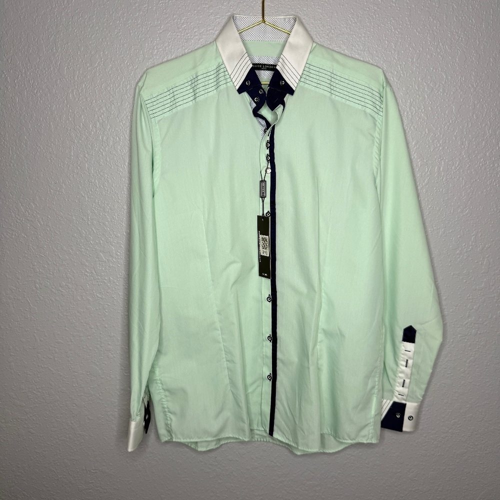 NWT Mint green Skylake Premium Slim Fit‎ Shirt by Guide London - XL